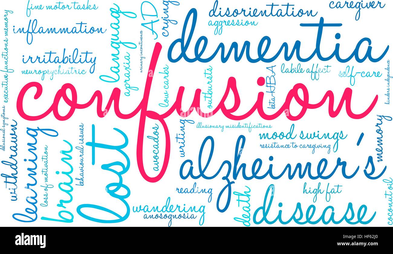 Confusione word cloud su uno sfondo bianco. Illustrazione Vettoriale