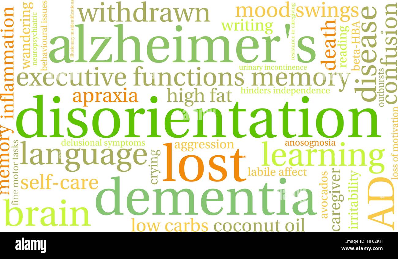 Disorientamento word cloud su uno sfondo bianco. Illustrazione Vettoriale