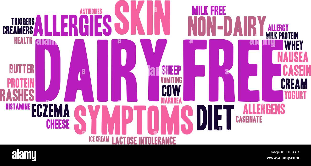 Caseificio parola libera cloud su uno sfondo bianco. Illustrazione Vettoriale