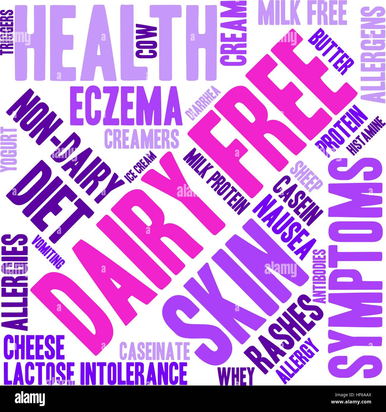 Caseificio parola libera cloud su uno sfondo bianco. Illustrazione Vettoriale