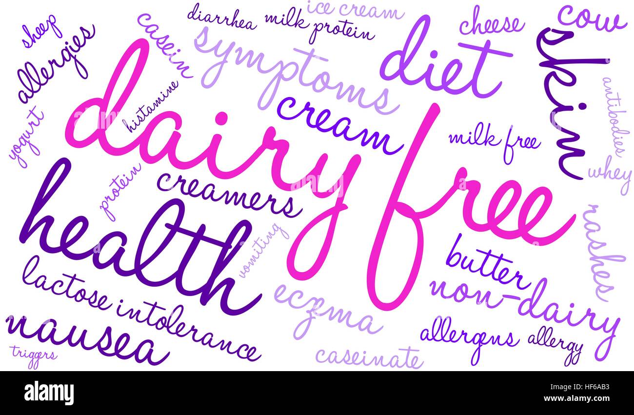 Caseificio parola libera cloud su uno sfondo bianco. Illustrazione Vettoriale