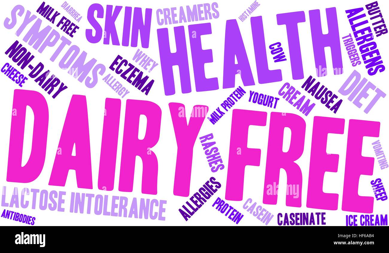 Caseificio parola libera cloud su uno sfondo bianco. Illustrazione Vettoriale