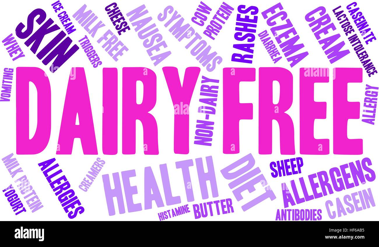 Caseificio parola libera cloud su uno sfondo bianco. Illustrazione Vettoriale