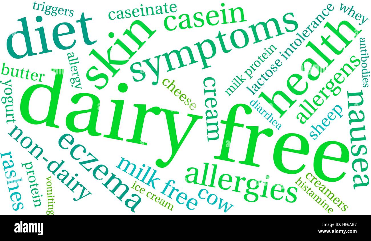 Caseificio parola libera cloud su uno sfondo bianco. Illustrazione Vettoriale