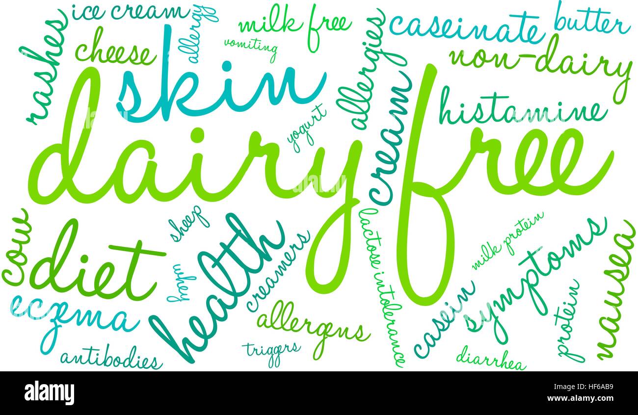 Caseificio parola libera cloud su uno sfondo bianco. Illustrazione Vettoriale