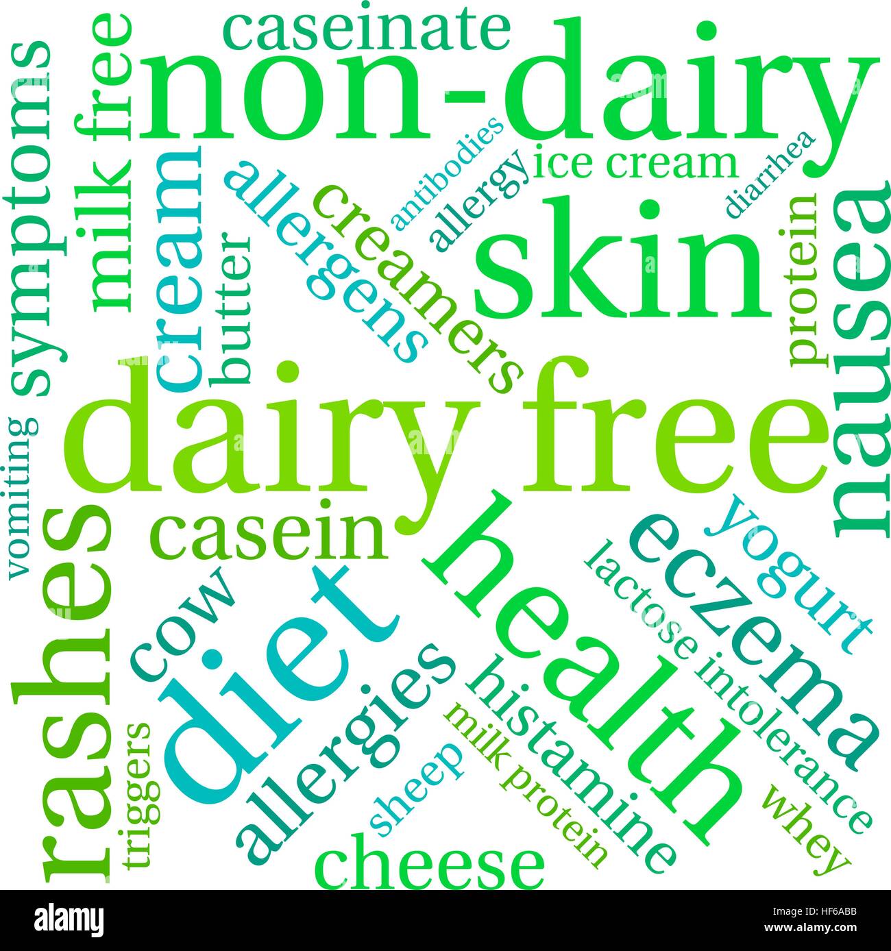 Caseificio parola libera cloud su uno sfondo bianco. Illustrazione Vettoriale