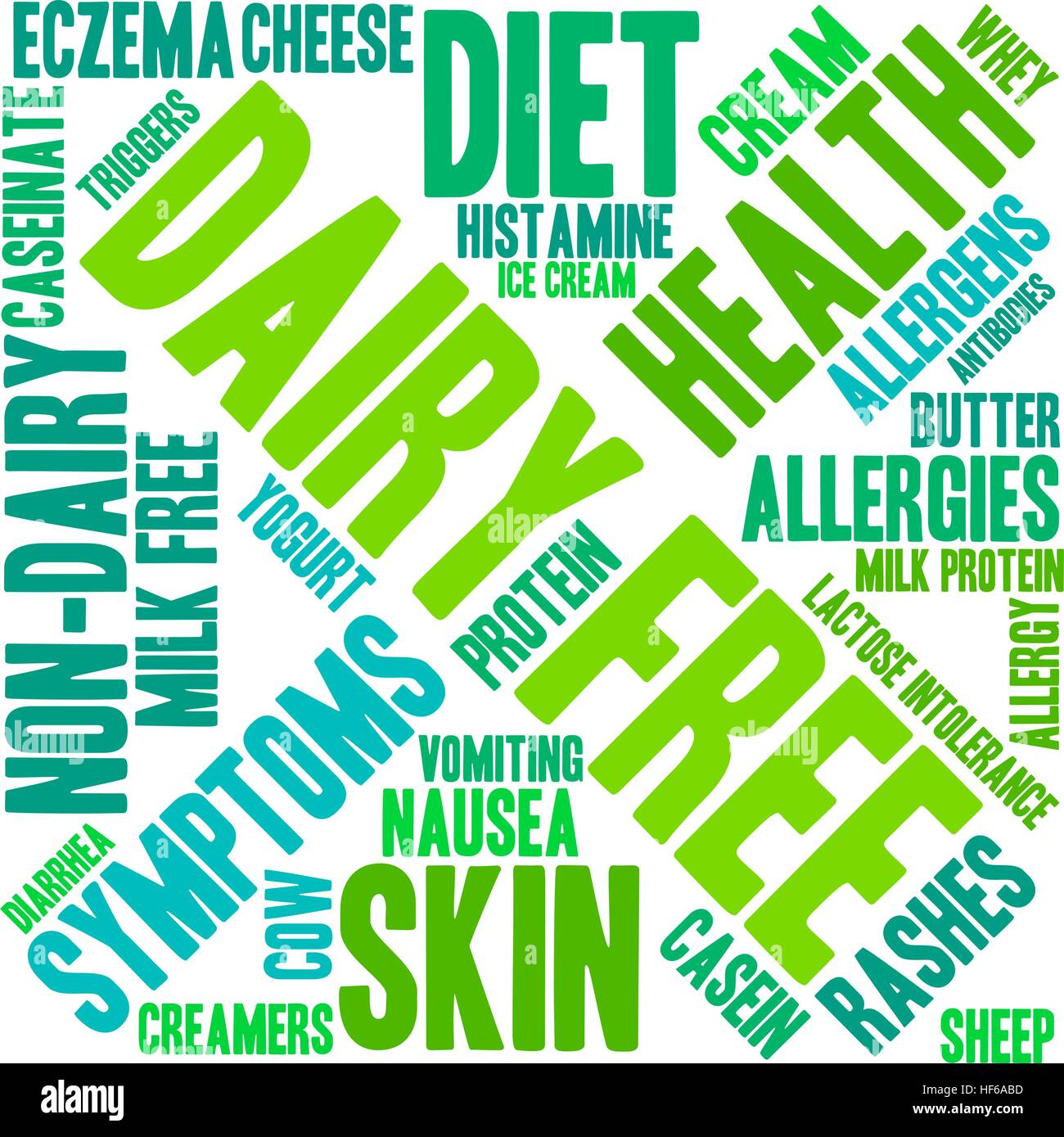 Caseificio parola libera cloud su uno sfondo bianco. Illustrazione Vettoriale