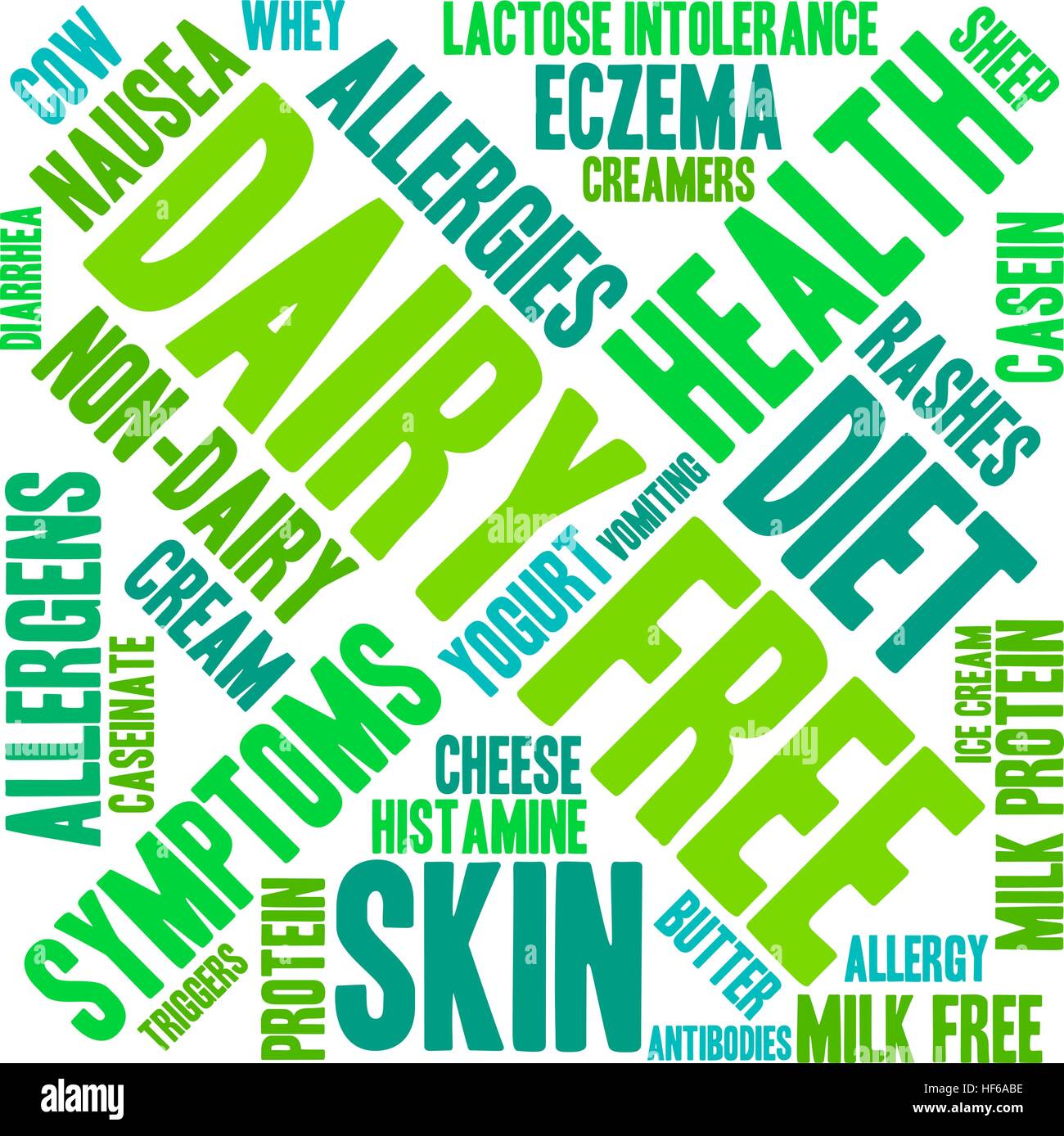 Caseificio parola libera cloud su uno sfondo bianco. Illustrazione Vettoriale