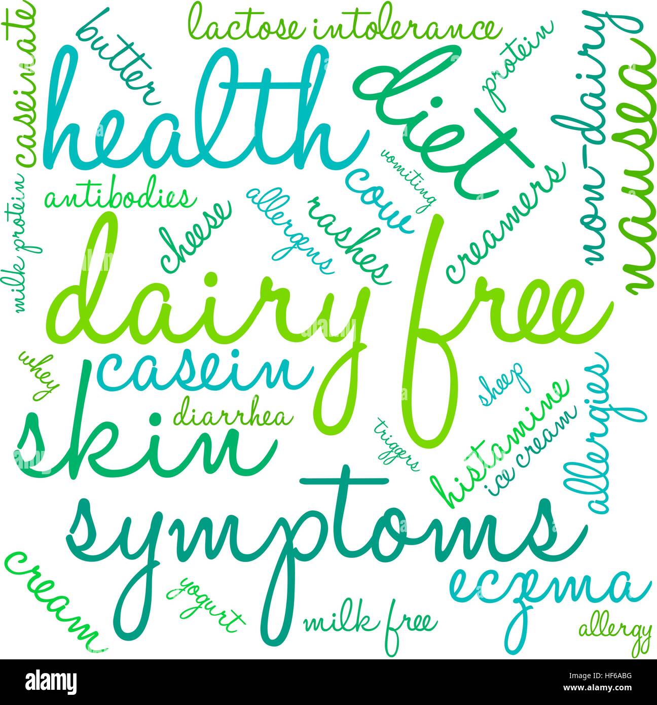 Caseificio parola libera cloud su uno sfondo bianco. Illustrazione Vettoriale