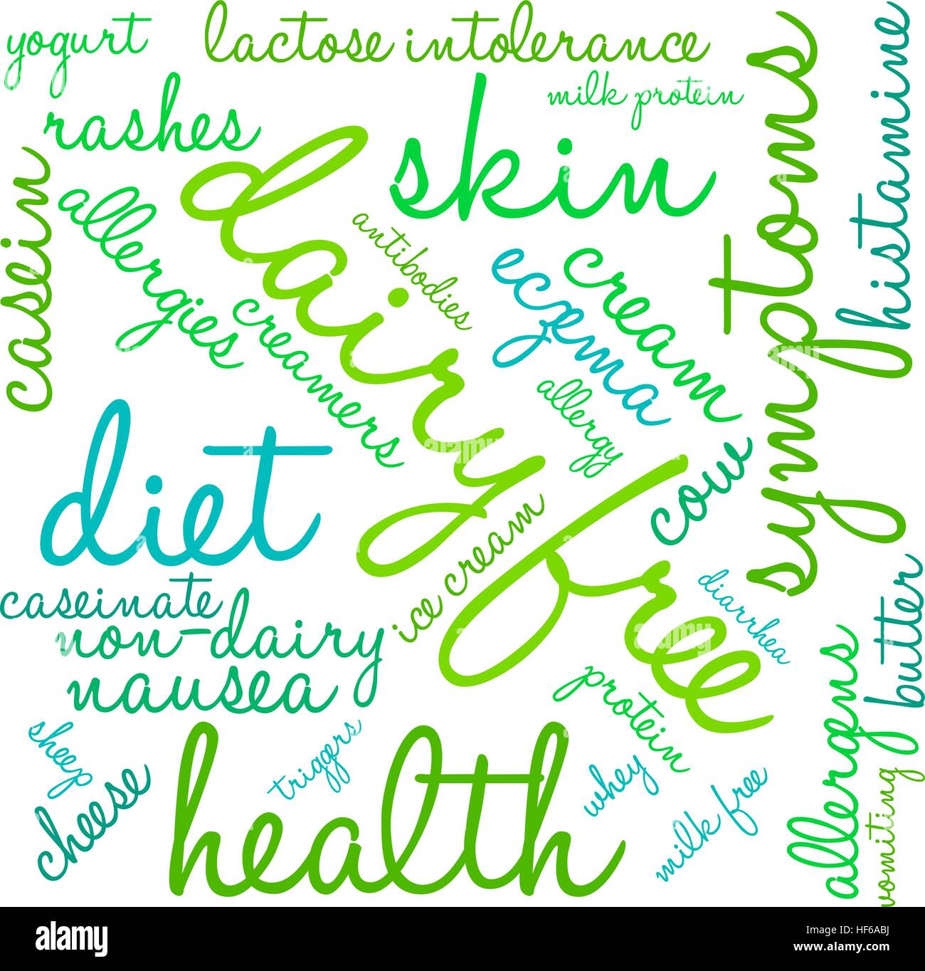 Caseificio parola libera cloud su uno sfondo bianco. Illustrazione Vettoriale