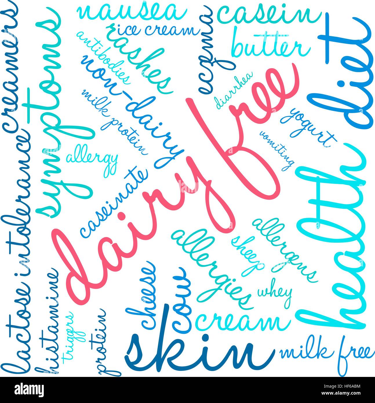 Caseificio parola libera cloud su uno sfondo bianco. Illustrazione Vettoriale