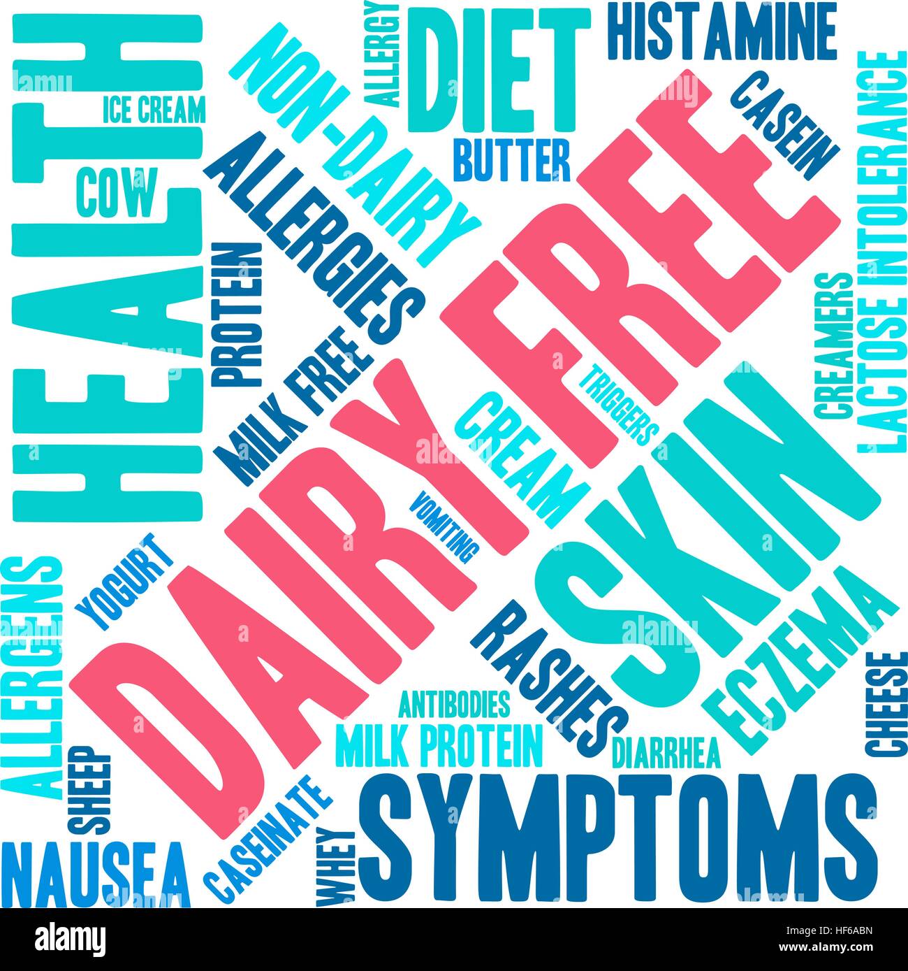 Caseificio parola libera cloud su uno sfondo bianco. Illustrazione Vettoriale