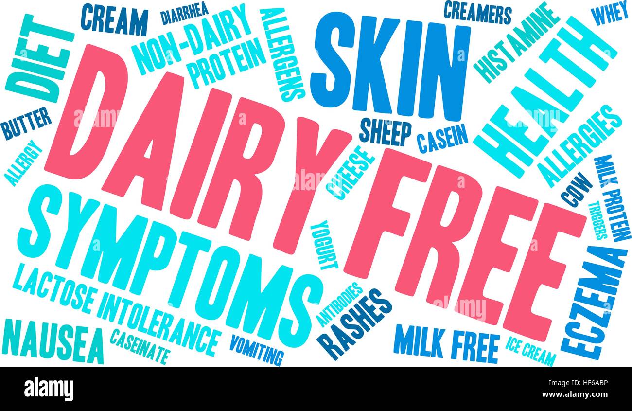 Caseificio parola libera cloud su uno sfondo bianco. Illustrazione Vettoriale