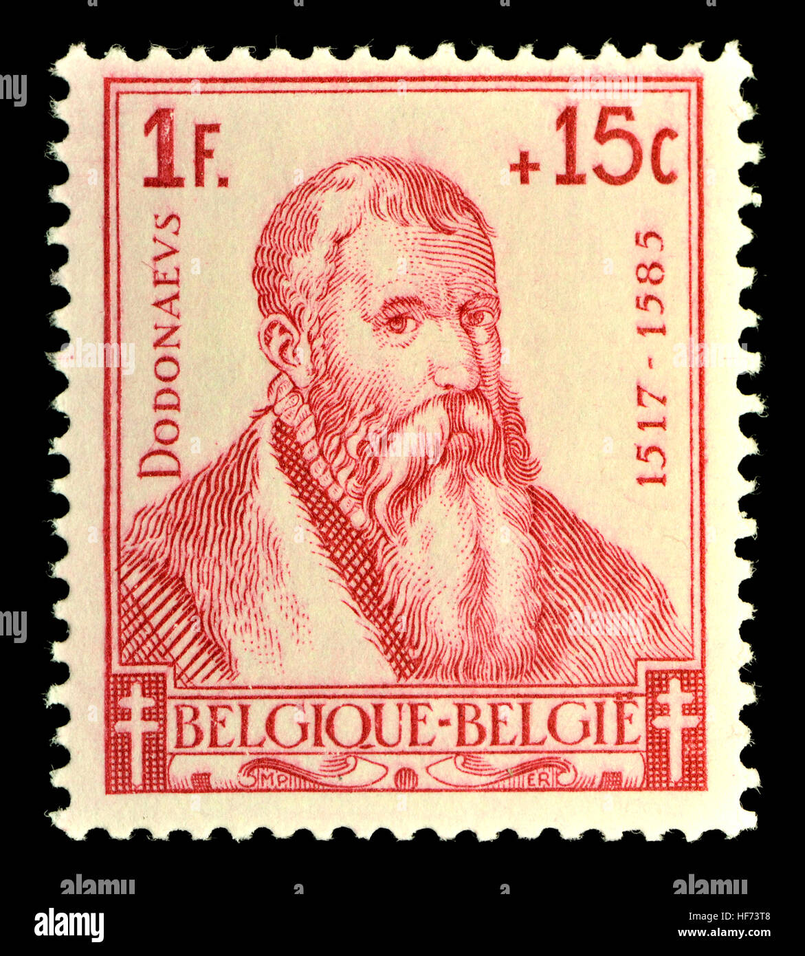 Belga di francobollo (1942) : Rembert Dodoens / Rembertus Dodonaeus (1517 - 1585) fiammingo medico e botanico Foto Stock