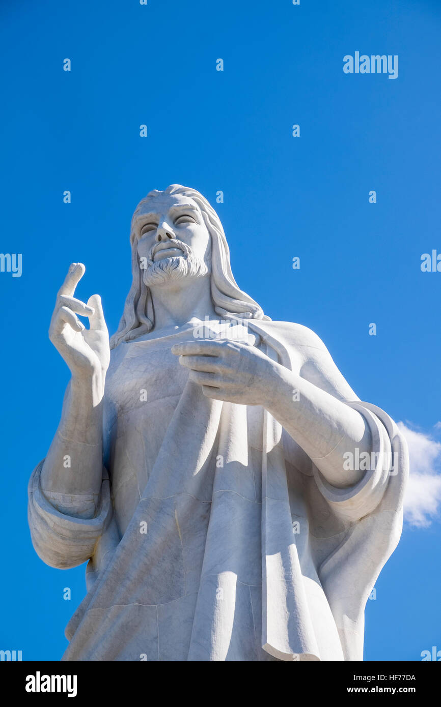 Statua del Cristo nel Parque historico militar Morro Cabana, La Havana, Cuba. Foto Stock