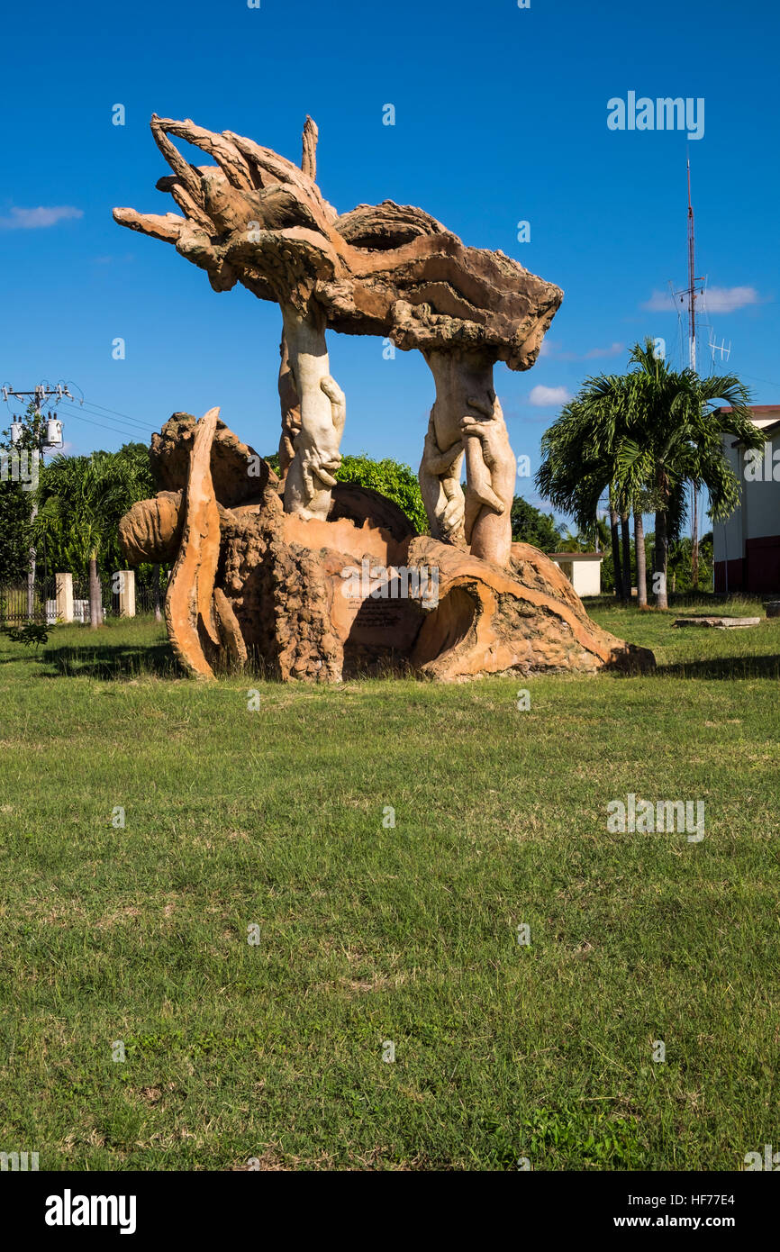 Scultura monumento alla difesa civile di l'Avana, La Havana, Cuba. Foto Stock