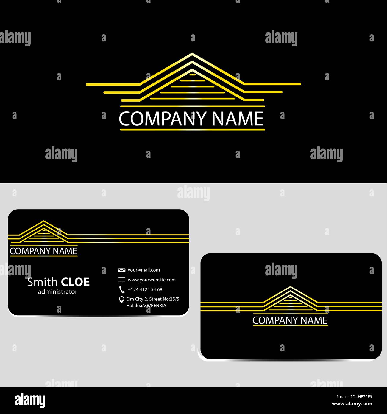 Luxury House Logo e Business Card Illustrazione Vettoriale