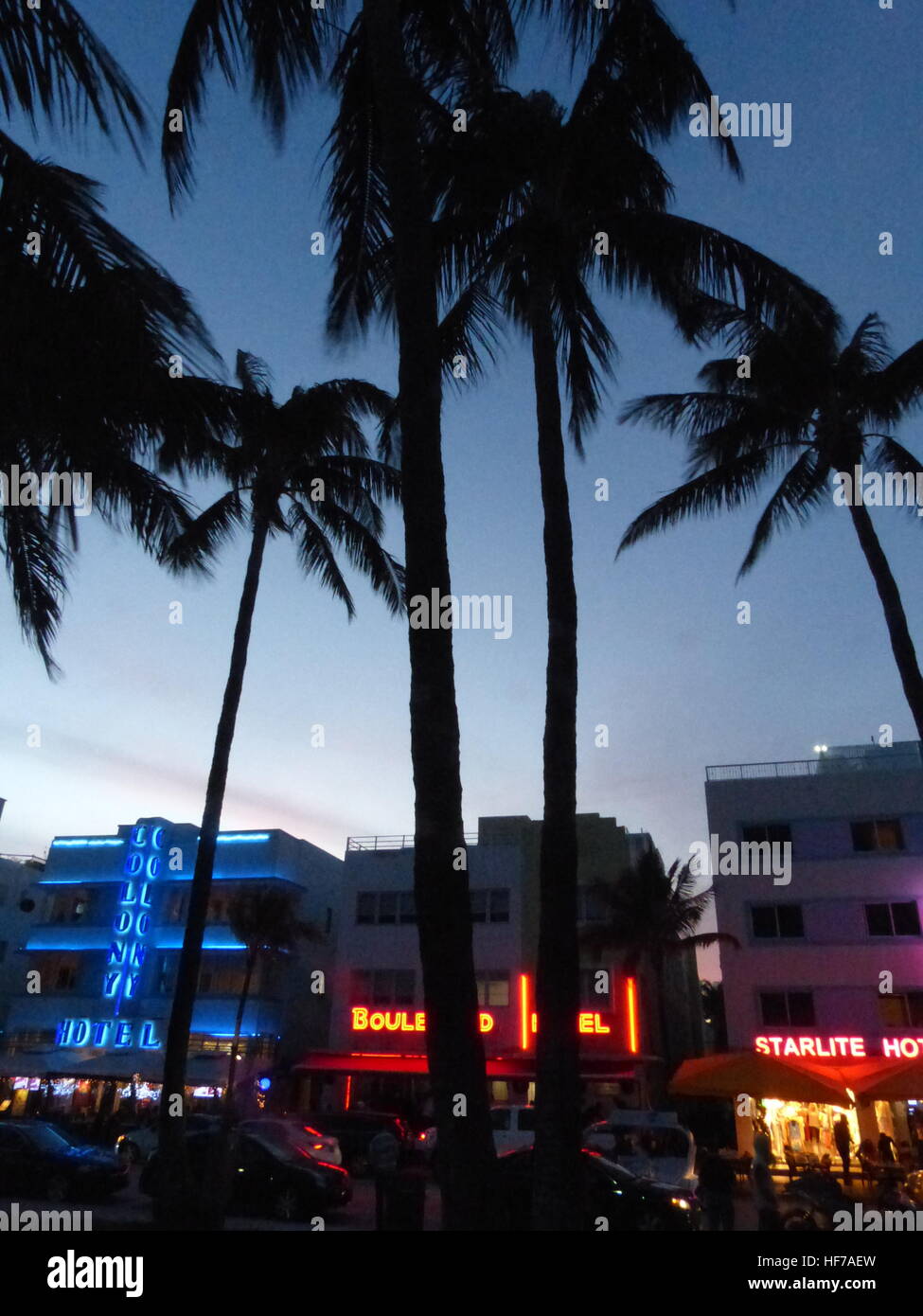 Miami Bech, quartiere Art Deco. Patrimonio dell'umanità dell'UNESCO Foto Stock