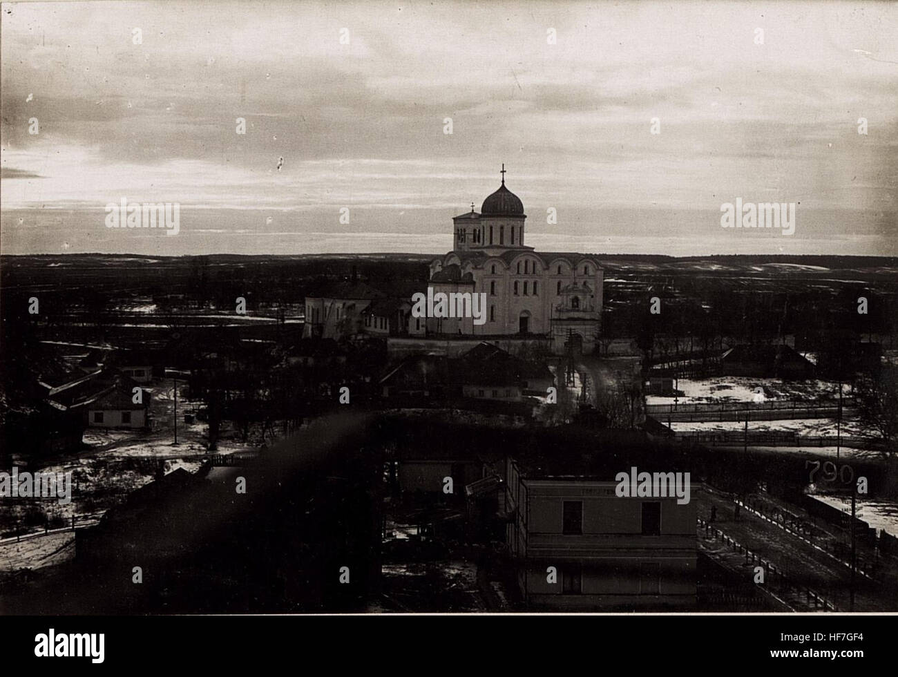 Questa immagine panoramica, scattata da Wladimir Wolinsky durante la prima guerra mondiale, fa parte delle collezioni Europeana. Mostra gli sforzi di mappatura della guerra da parte dell'esercito tedesco, fornendo preziose documentazioni storiche dal 1914 al 1918. Foto Stock