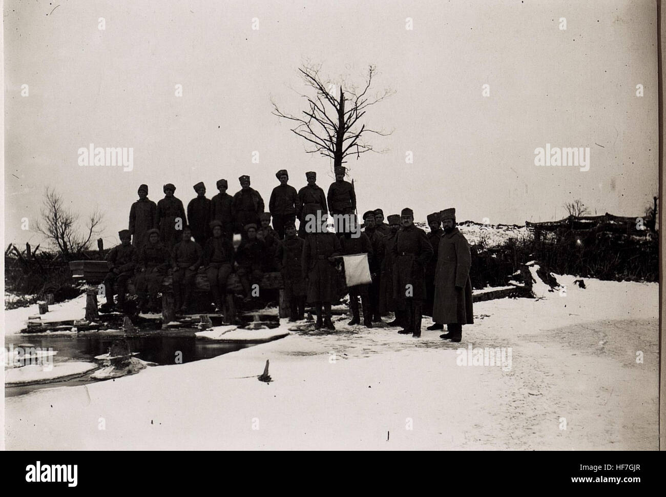 Una mappa storica della testa di ponte vicino a Hruczewno sul fiume Stochod, che mostra i movimenti militari chiave durante la prima guerra mondiale, parte della collezione Europeana. Foto Stock