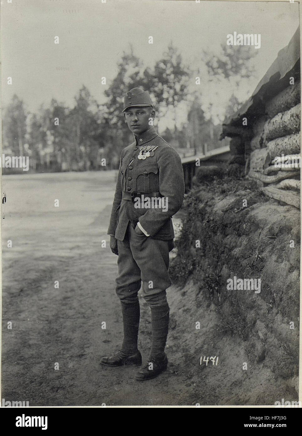 Questa collezione di ritratti della prima guerra mondiale presenta ufficiali e soldati nel teatro di guerra russo, offrendo una registrazione visiva dei loro ruoli durante il conflitto e contribuendo alla documentazione militare storica. Foto Stock