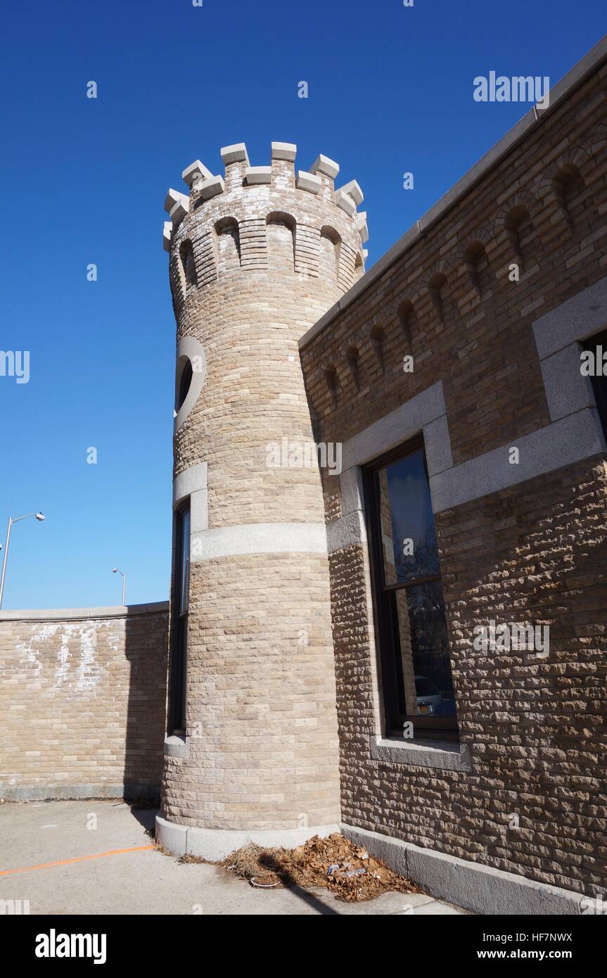 Brooklyn Navy Yard Castello come ingresso dell'edificio Foto Stock