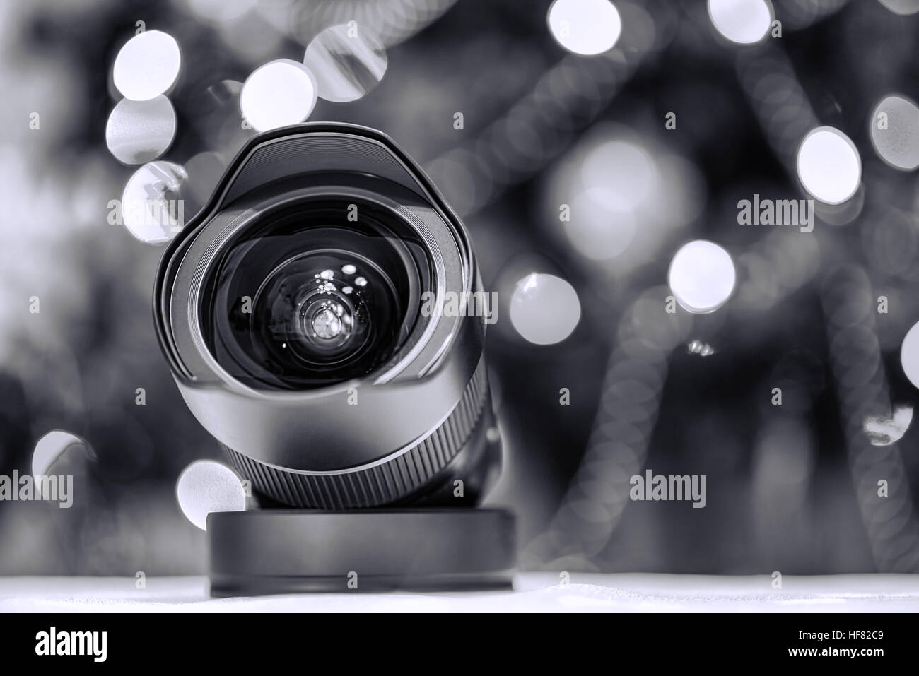 Lente in bianco e nero Foto Stock