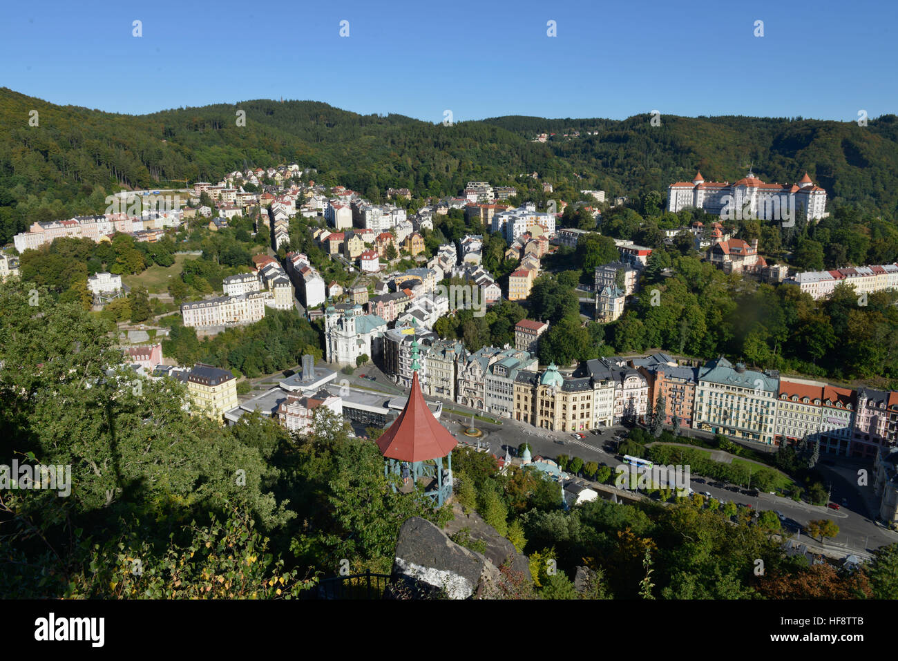 Ansicht, Karlsbad, Tschechien, visualizzazione del Karl bagno, Cechia Foto Stock
