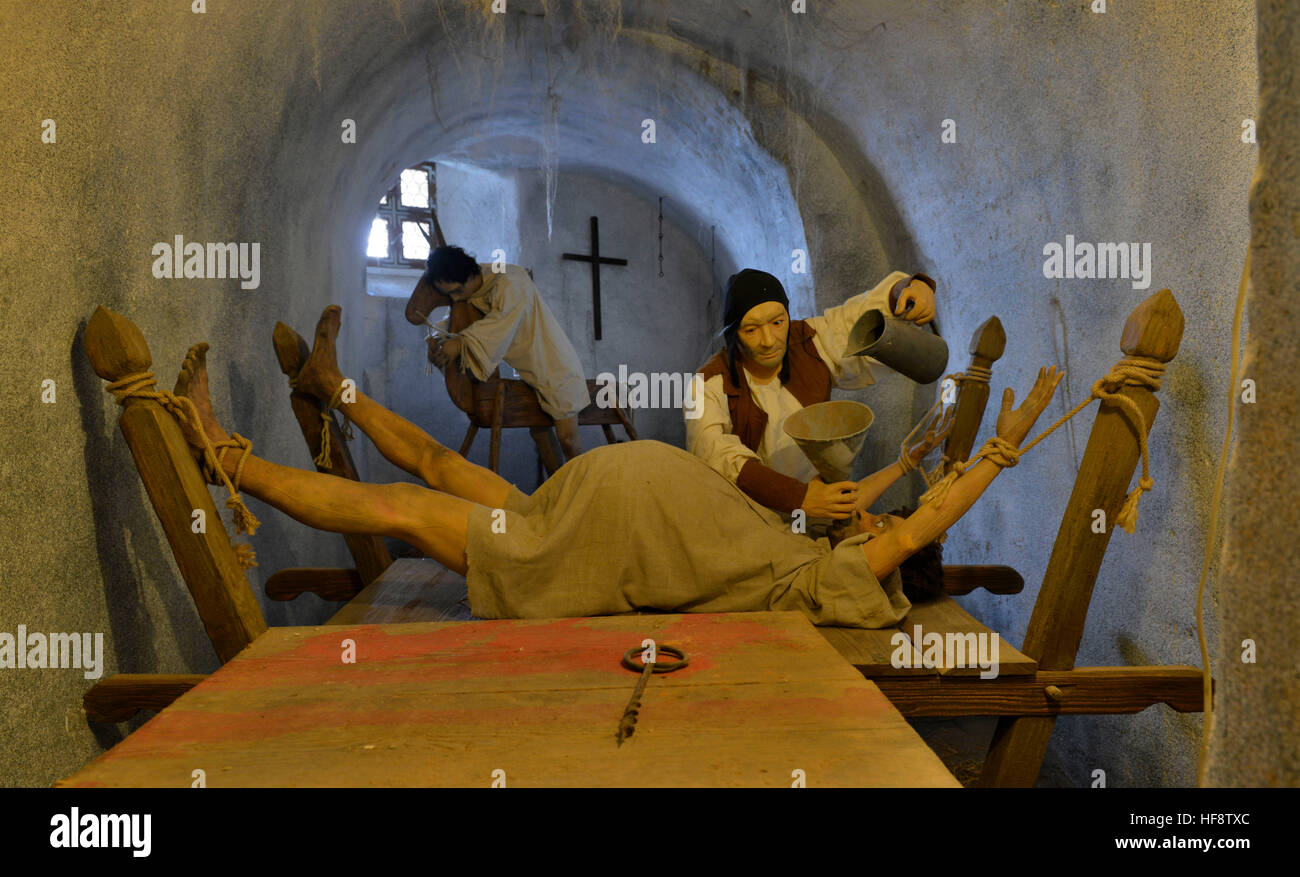 Foltermuseum, Burg, Loket, Tschechien, museo della tortura, castello, Cechia Foto Stock