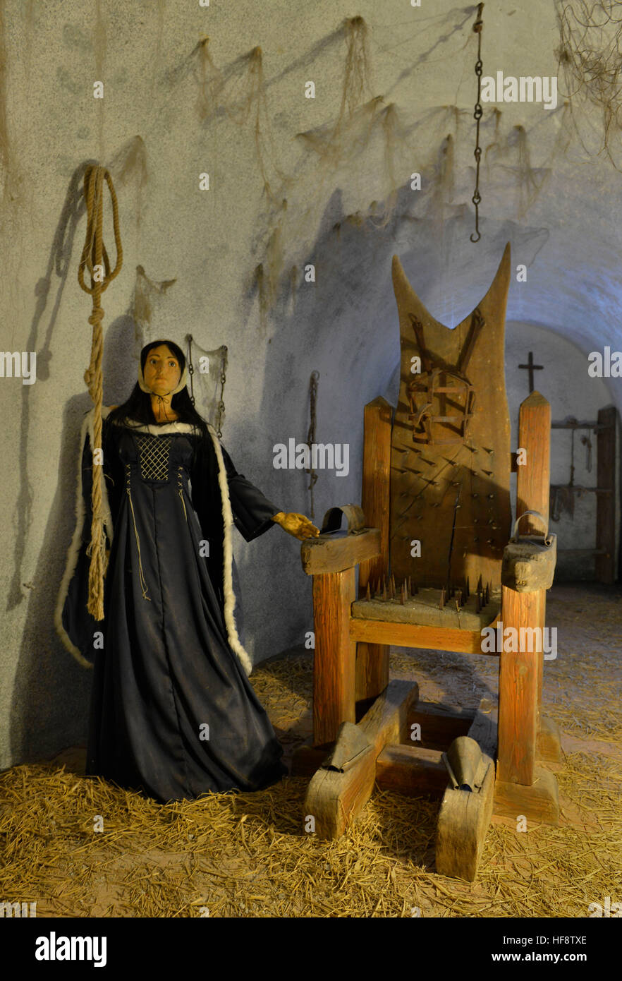 Foltermuseum, Burg, Loket, Tschechien, museo della tortura, castello, Cechia Foto Stock