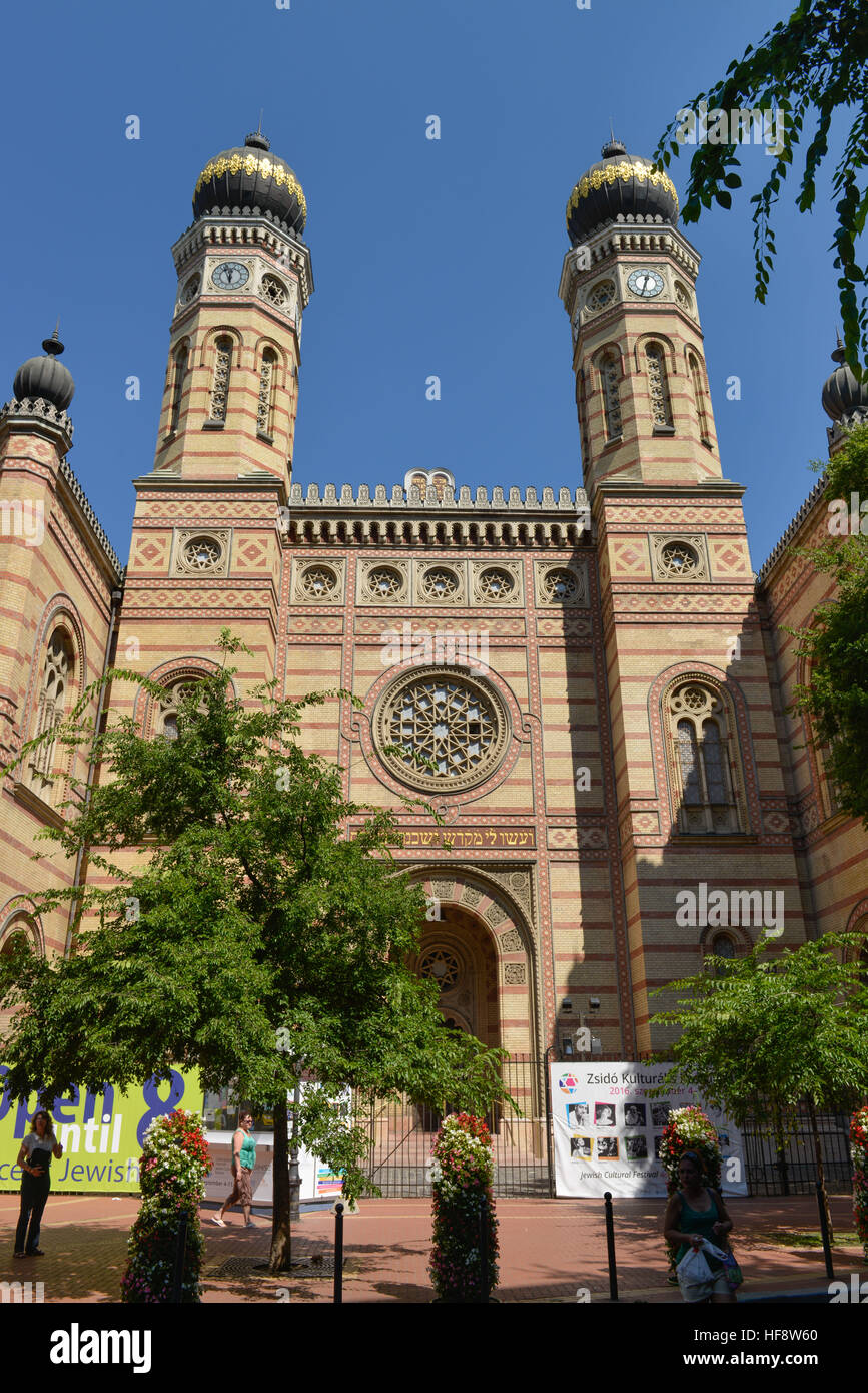 Grosse, Sinagoga Dohany Strasse, Budapest, Ungarn, Grande Sinagoga Dohany street, Ungheria Foto Stock