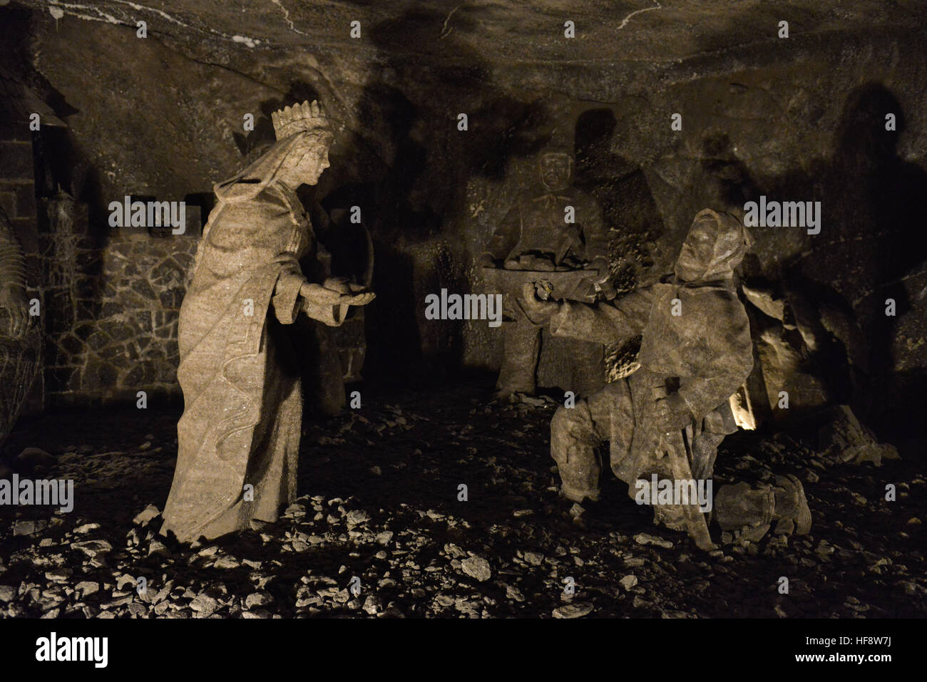 Salzfigur, Kinga, Salzmine, Wieliczka, Polen, sale figura, miniera di sale, Polonia Foto Stock