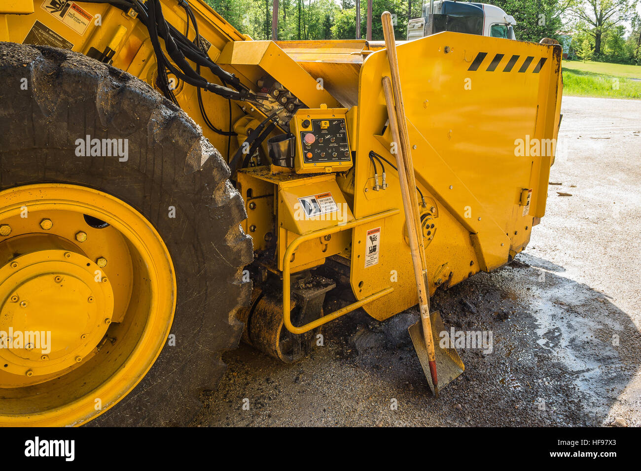 La riparazione di strade. Foto Stock