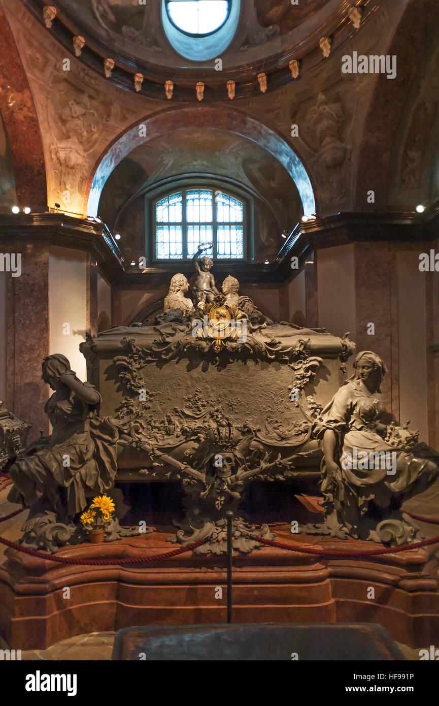 Maria-Theresien-Gruft, cripta imperiale, luogo di sepoltura degli Asburgo e Habsburg-Lorraine a Vienna, in Austria Foto Stock