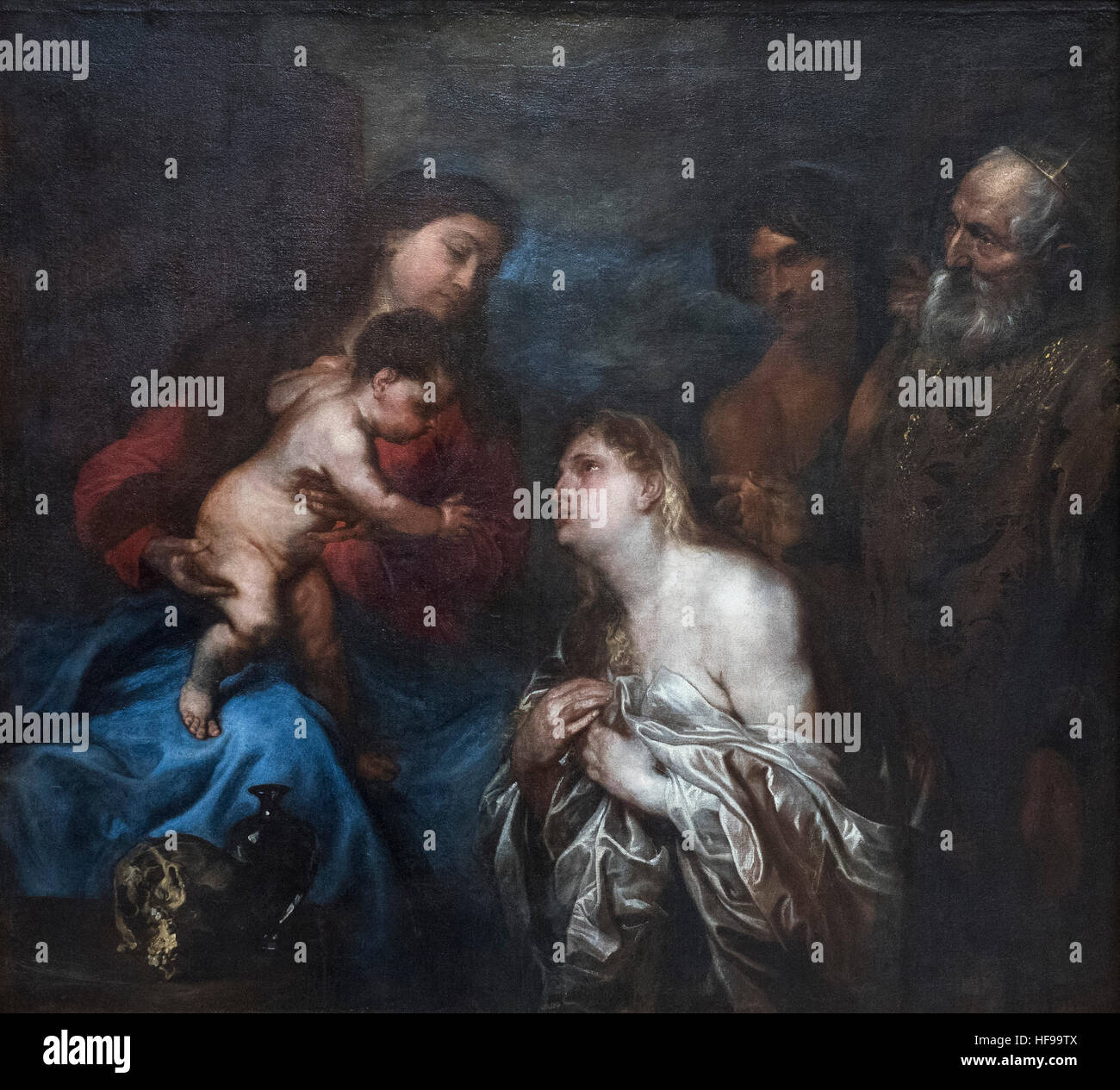 Anton van Dyck (1599-1641), la Vergine e il bambino con i peccatori pentiti, (1621-1627). La Virgen y el Niño con los pecadores arrepentidos. Foto Stock