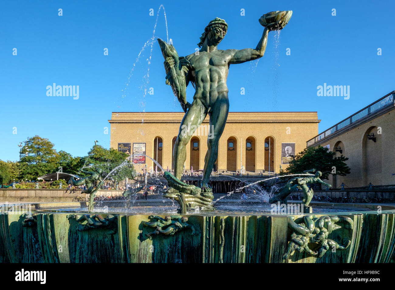 L'iconica statua di Poseidone a Gotaplatsen a Göteborg, Svezia Foto Stock