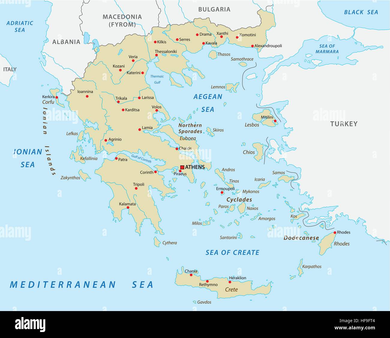 Repubblica Ellenica, Grecia abstract mappa vettoriale Illustrazione Vettoriale