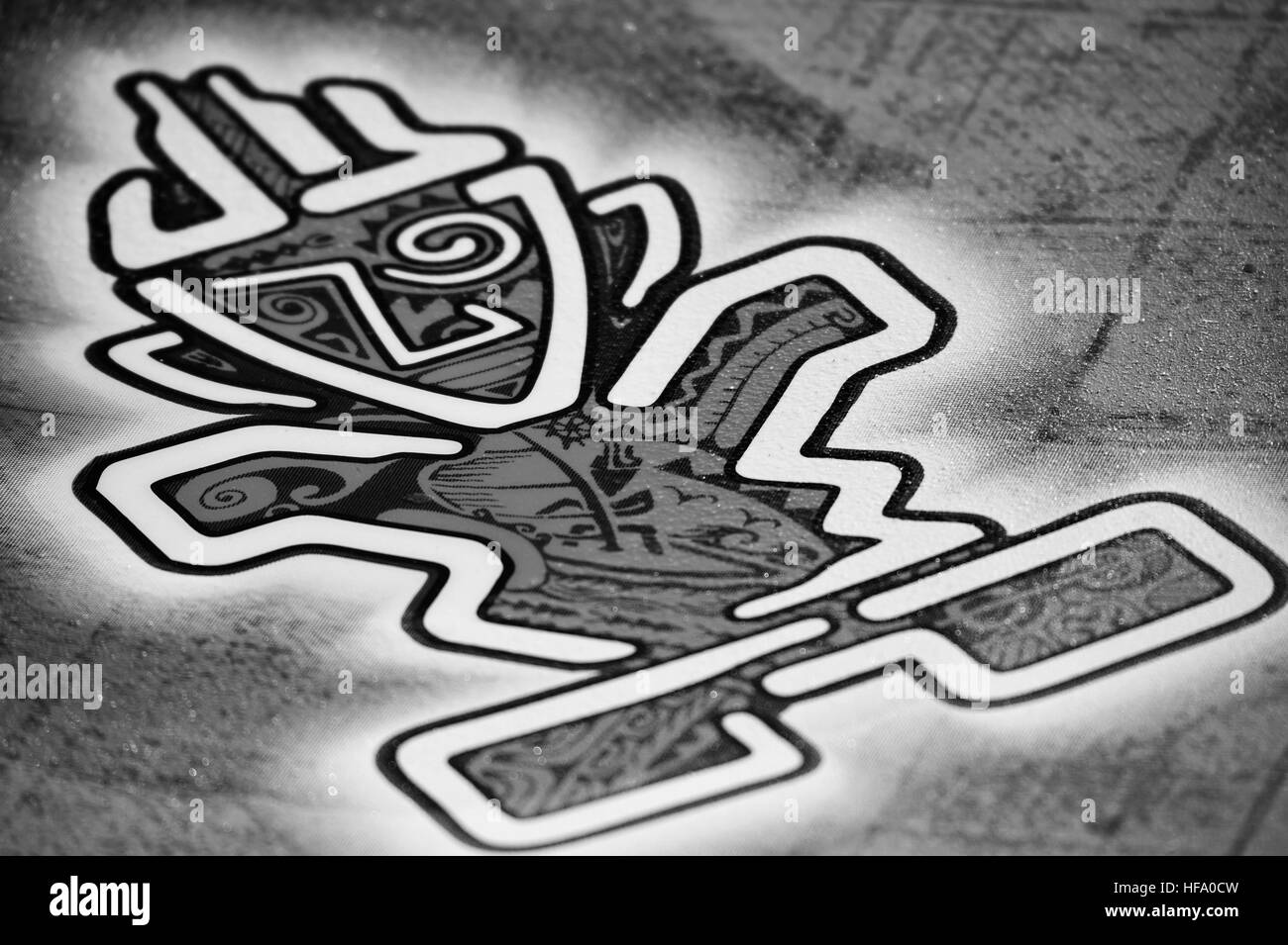 Surfboard-Logo, Westerland, Sylt, Deutschland. Foto Stock