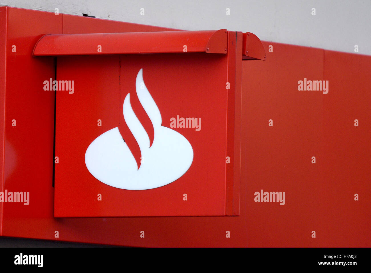 Banca Santander il logo di segno Foto Stock