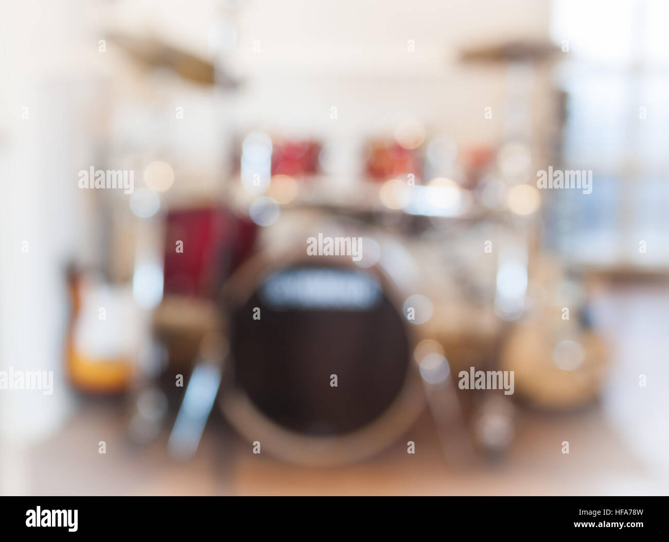 Sfocatura dello sfondo astratto con drum set, stock photo Foto Stock