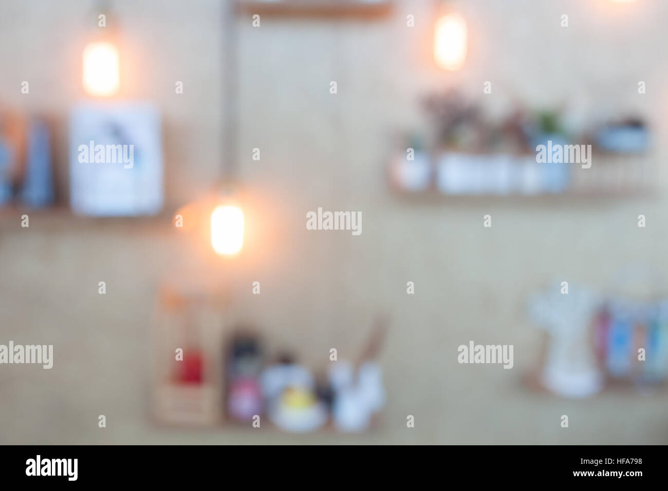 Abstract sfocata illuminazione Vintage decorata su sfondo marrone, stock photo Foto Stock