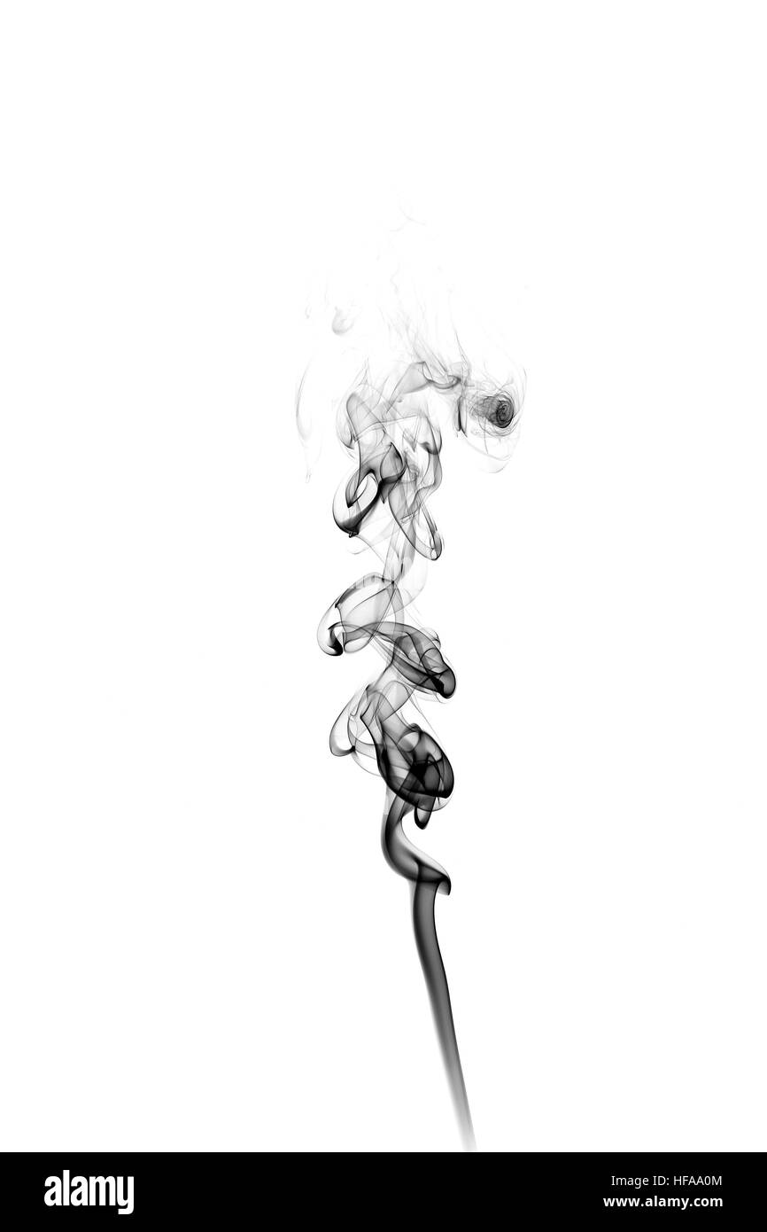 Il fumo isolato su bianco Foto Stock