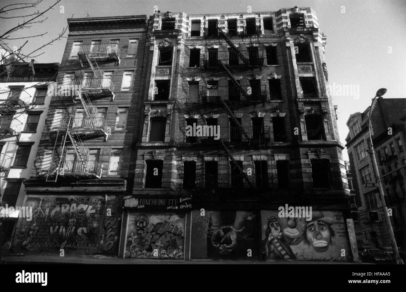 9th Street E Avenue B East Village, New York City Foto Stock
