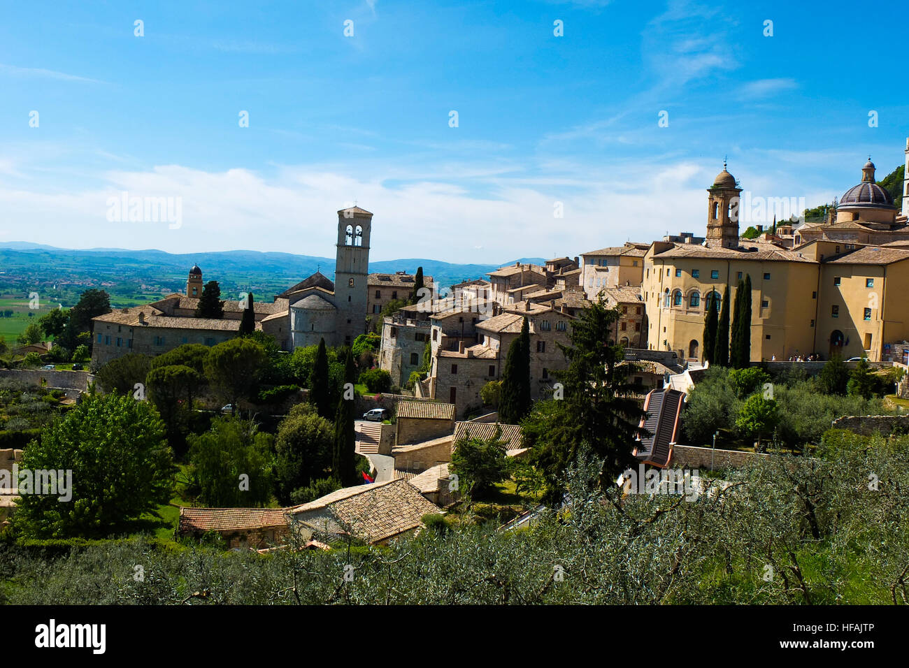 Vista della città di Assisi Antico,l'architettura,assisi,sfondo,bellissima,beauty,blu,costruzione,città,cityscape,colore,décorétrès,eart Foto Stock