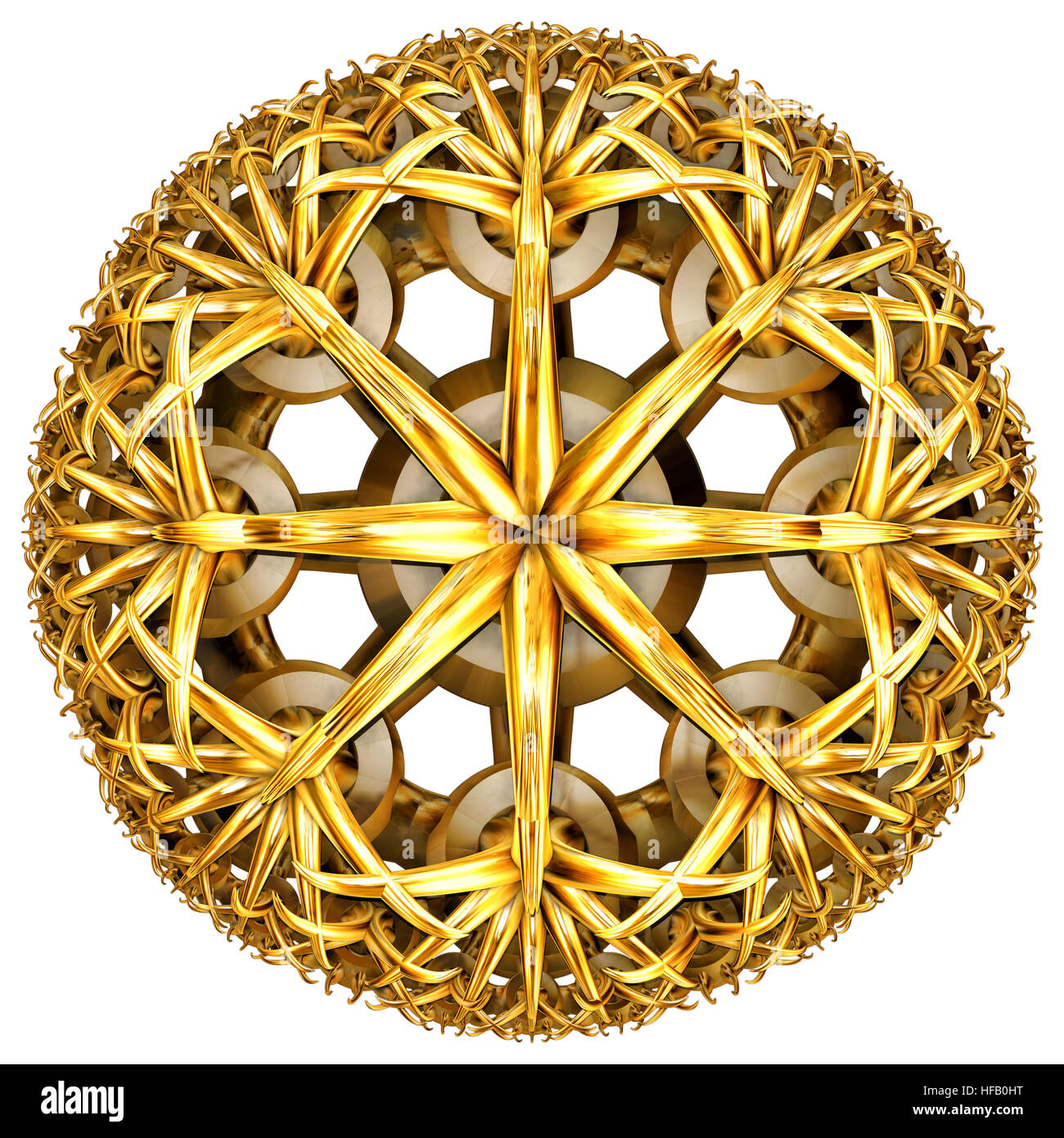 Golden tesselation iperbolico generata dal computer Foto Stock