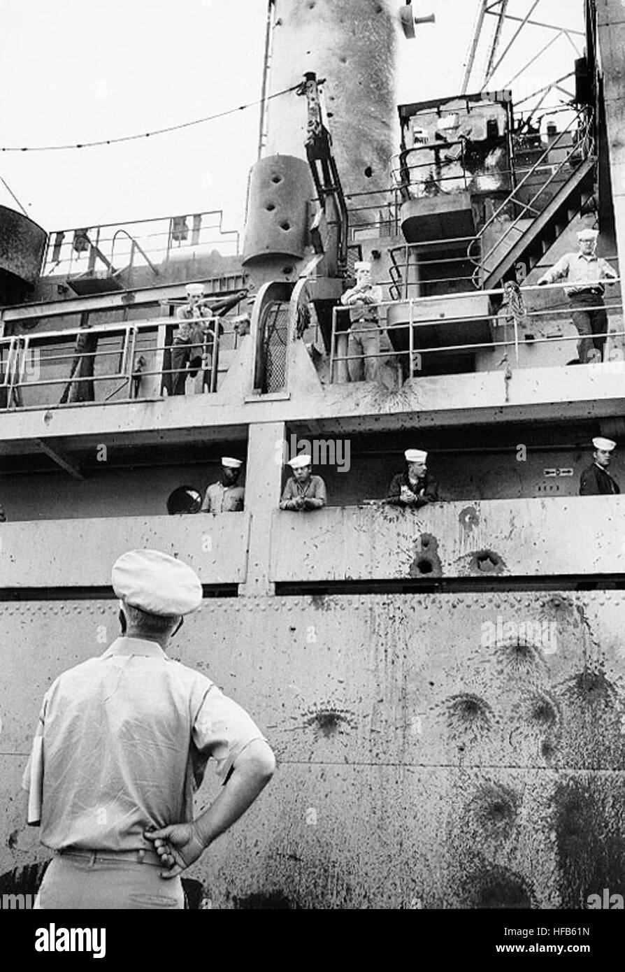 Danni alla USS Liberty, Giugno 1967 Foto Stock