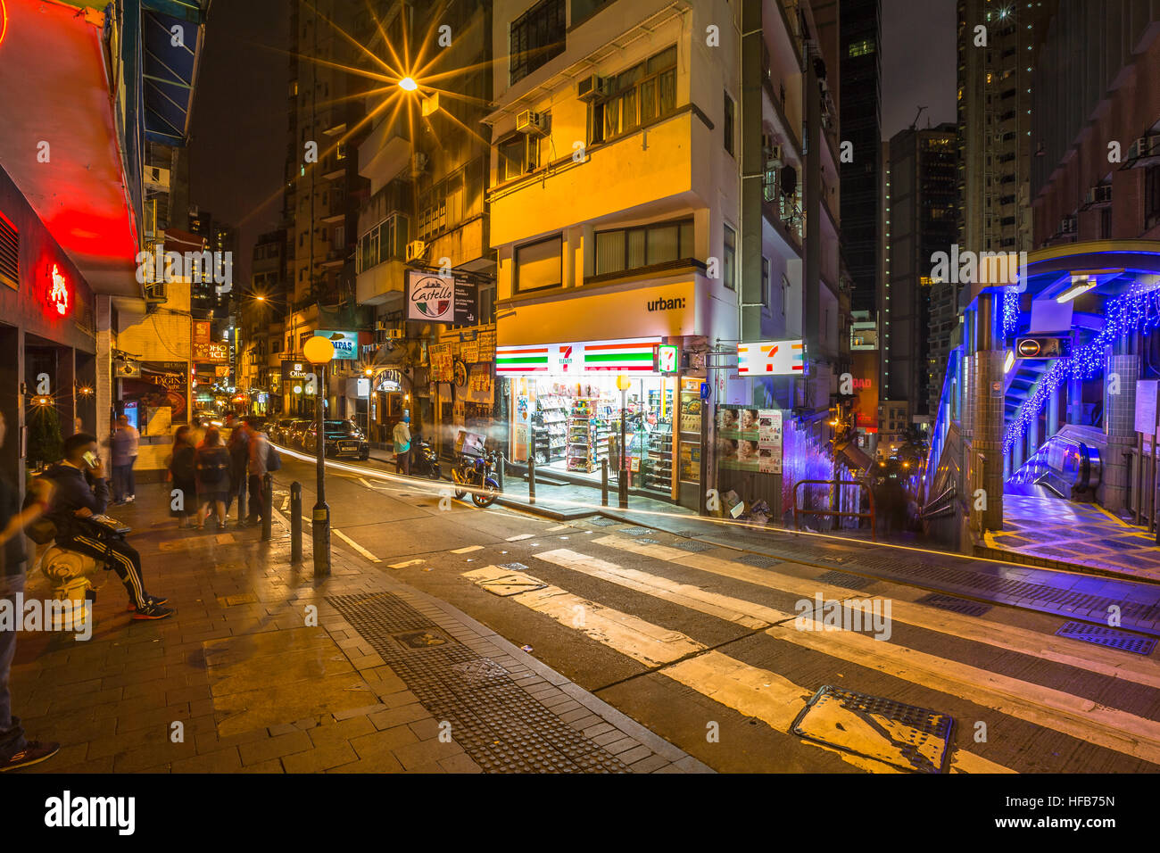 Elgin Street di notte Foto Stock