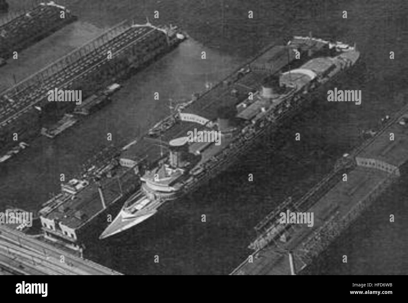 SS Normandie Pier 88 1941 visualizza Foto Stock