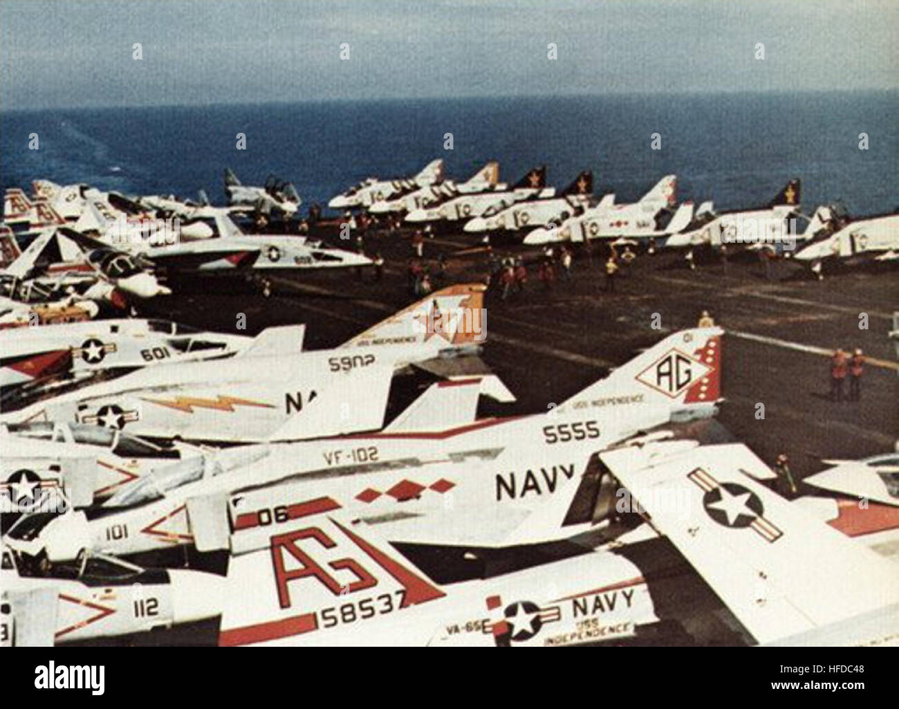 Dopo il ponte di volo della USS Indipendenza (CV-62) c1973 Foto Stock