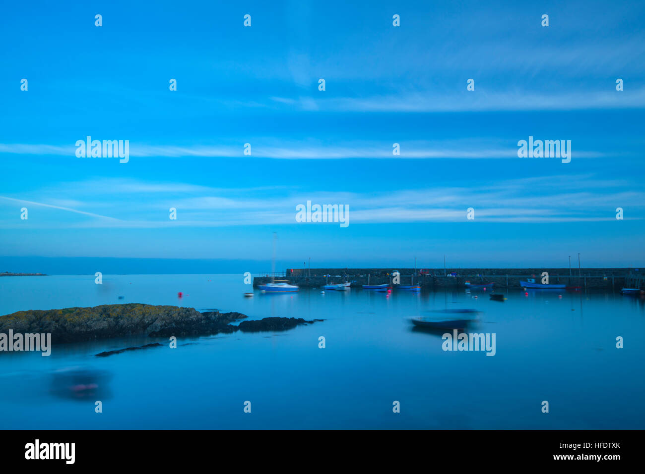 Ballywalter Harbour, County Down, Irlanda del Nord, Dicembre 2016 Foto Stock